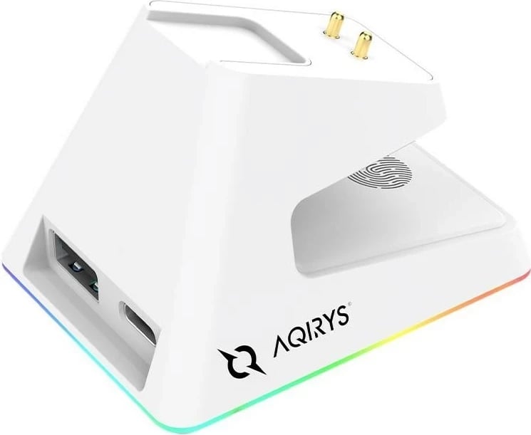 Maus Aqirys ZEPHYR, RGB, Wireless+Wired, i bardhë