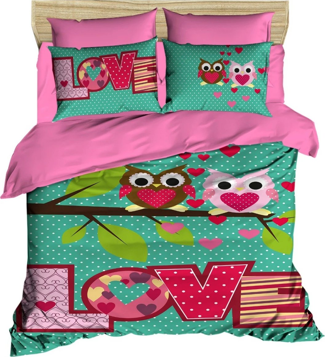 Set mbulesë për jorgan king size, L'essentiel, 213, ngjyrë rozë, turquoise, e gjelbër