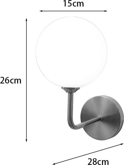 Llambë muri Cebron, metal ngjyrë ari-bardhë, 15x25x28cm