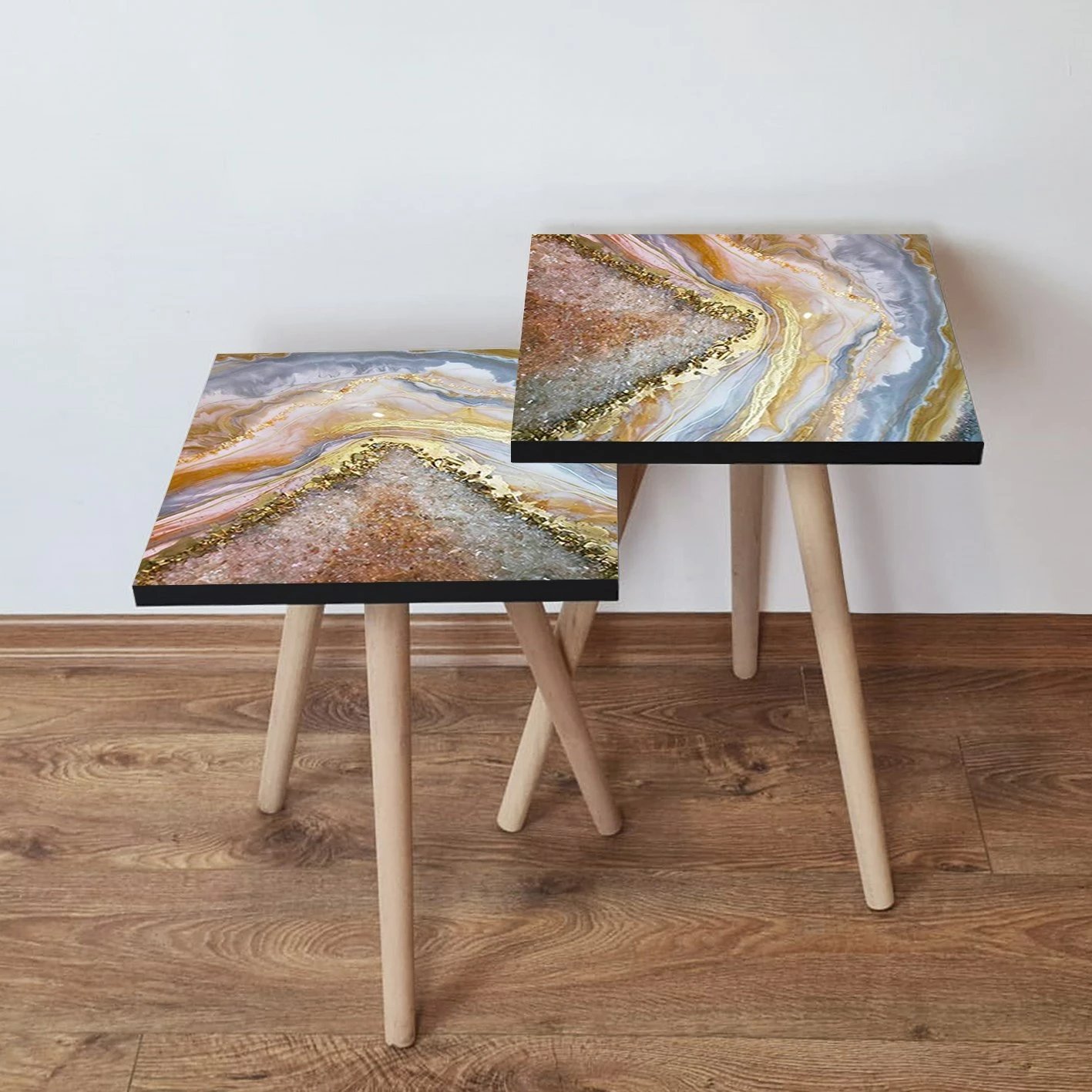 Set tavolina të mbivendosura, shumëngjyrëshe, Skye Decor, 2 copë, 2Shp79