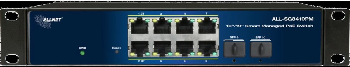 Switch ALLNET ALL-SG8410PM, 8+2 porte, PoE