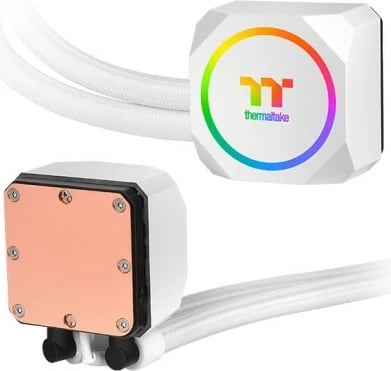 Kasë ftohje me ujë Thermaltake TH420 ARGB Snow, 3x140mm, bllok bakri, e bardhë