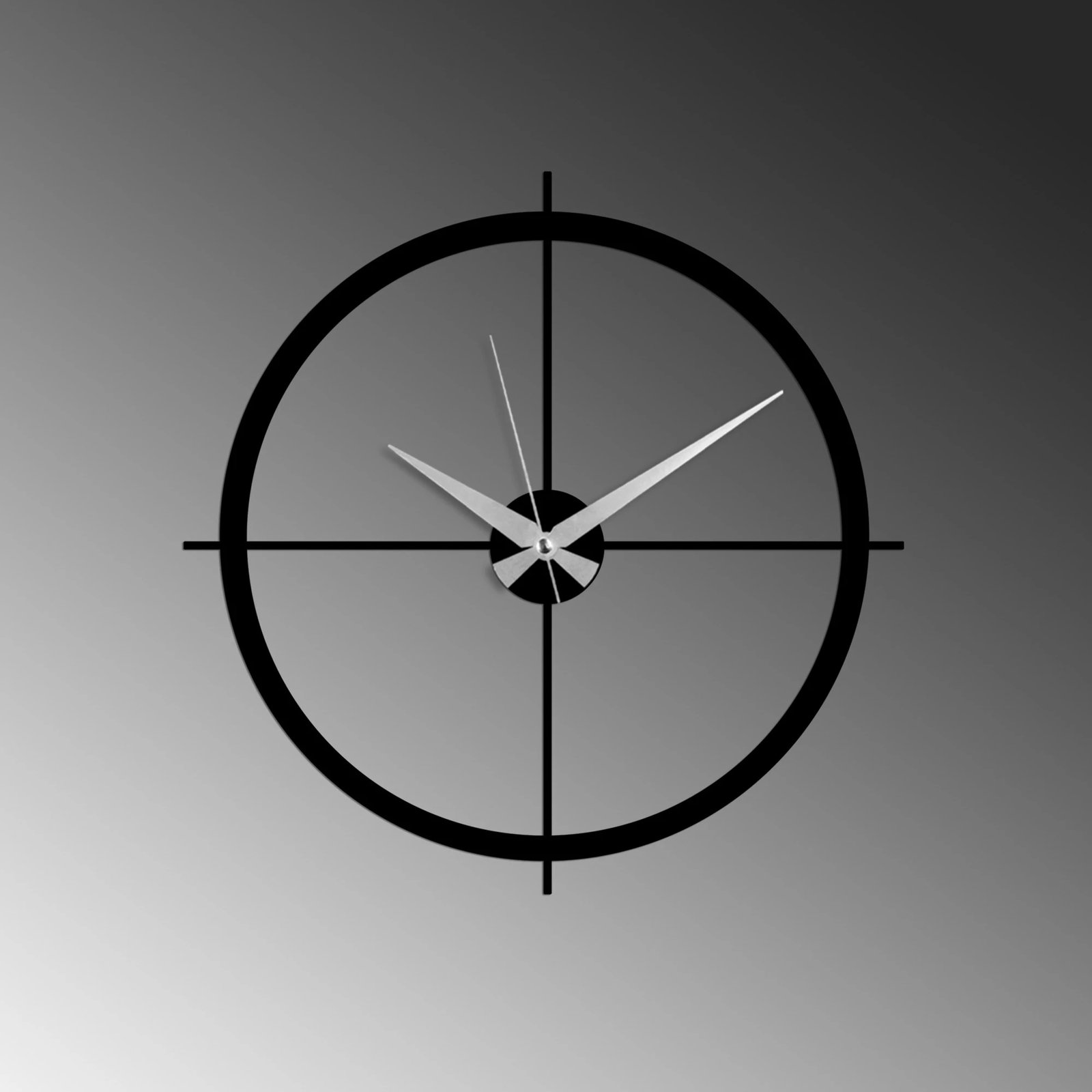 Orë muri dekorative metalike Wallity, dizajn i thjeshtë, e zezë, 49x49cm