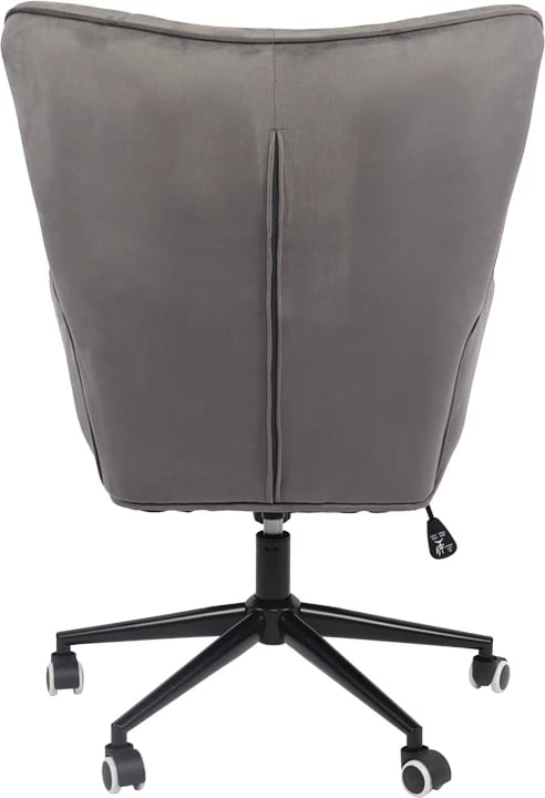 Karrige rrotulluese Lobima, kadife gri e errët, bazë e zezë, 71x68x104cm