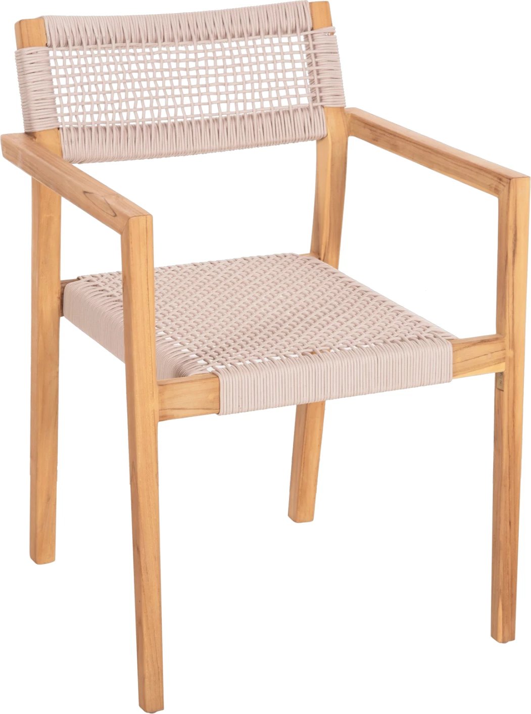 Karrige CHARLOTTE FH9637.07 dru TEAK natyral & litar bezhë 58x61x81Hcm