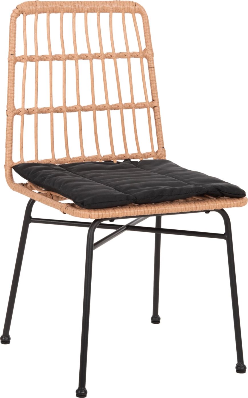 Karrige për ngrënie ALLEGRA FH5705.11 metalike e zezë me jastëk - thurje në bezhë 46,5x50x85H cm