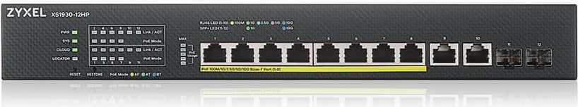 Switch i menaxhuar Zyxel XS1930-12HP, 12 porta, PoE 375W, 2x10GbE + 2xSFP+, i zi