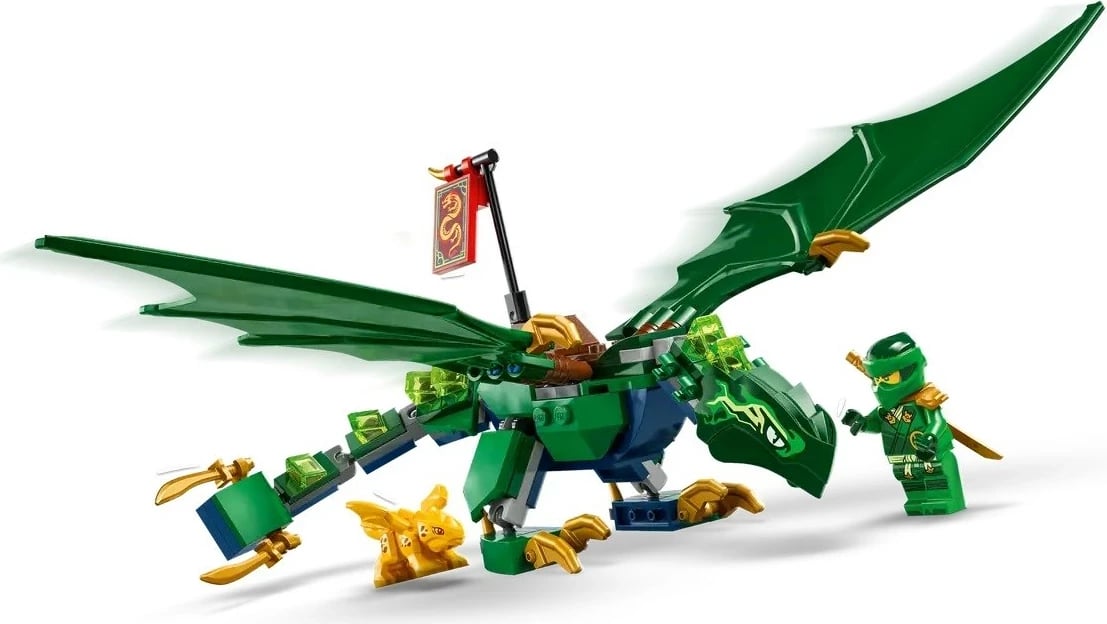 Set lodrash LEGO NINJAGO Lloyd's Green Forest Dragon 71829, 2 minifigura, për fëmijë 6+ vjeç, Jeshile