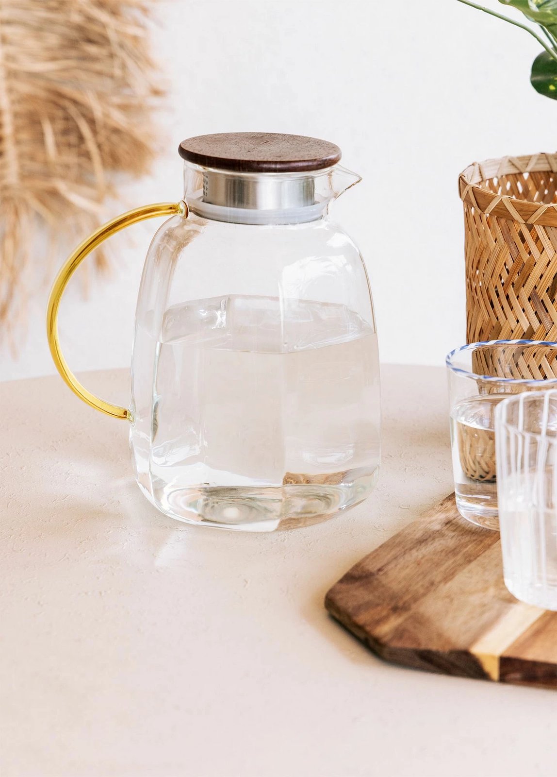 Shishe qelqi Hermia me kapak bambuje, SSE0034