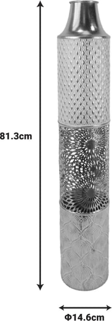 Vazo dekorative Tecna Inart metalike, ngjyrë ari dhe e bardhë, D14.6x81.3cm