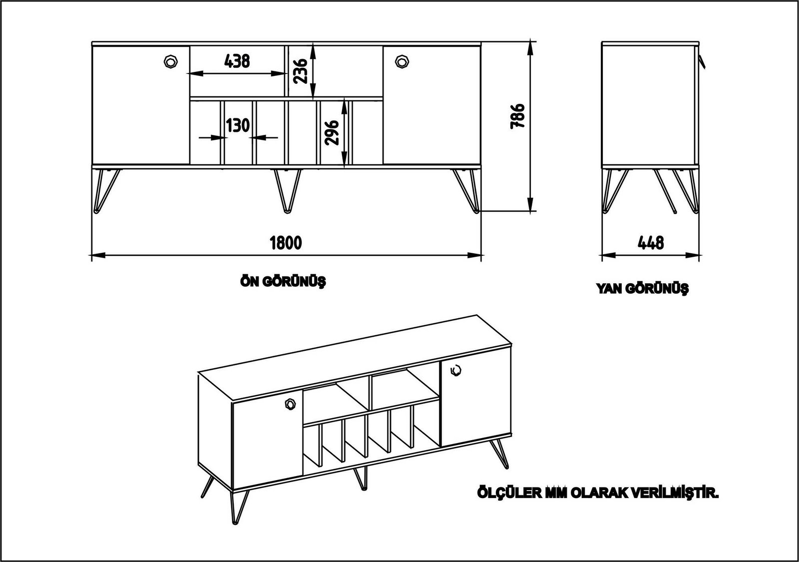 Konsol Skye Decor, Lorenz Ayna, ngjyrë arre dhe e zezë, me pasqyra