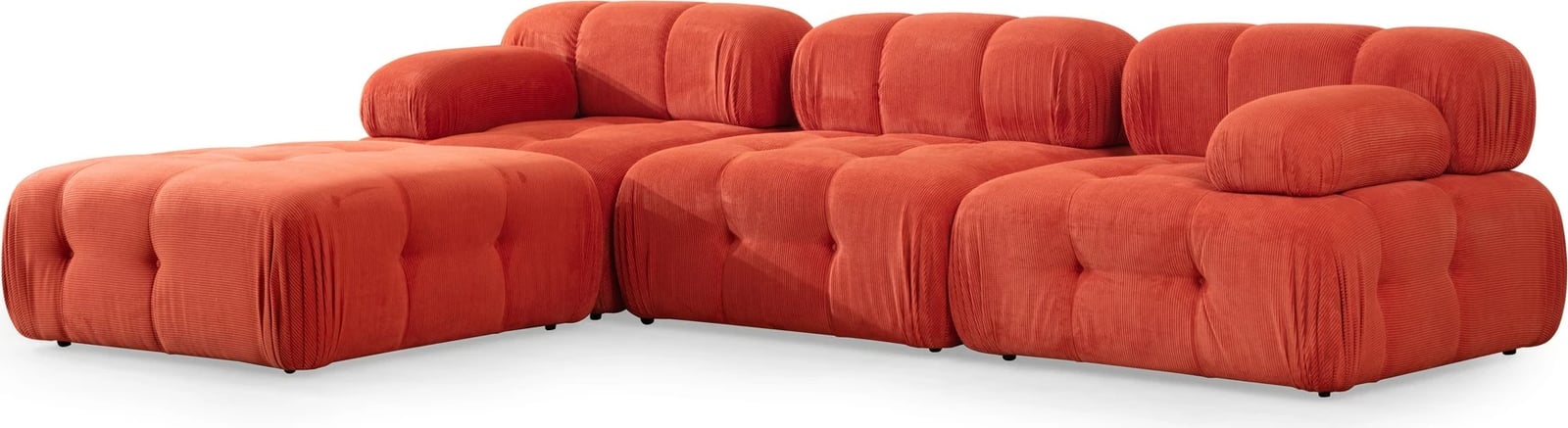 Këndare Atelier del Sofa Doblo 3 vendesh me pouffe, e kuqe