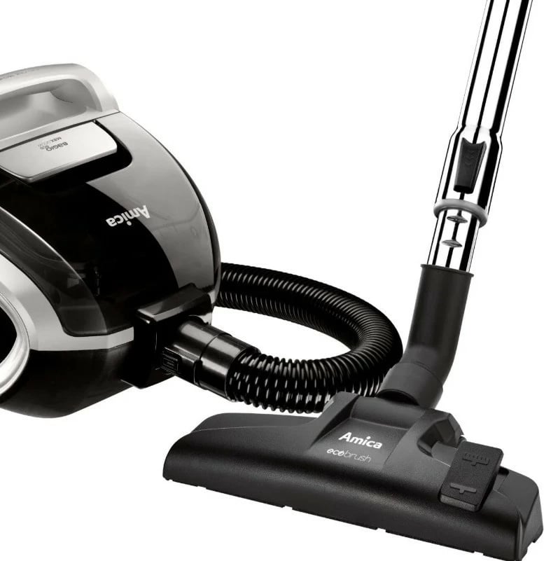 Fshesë me korrent pa qese, Amica Bagio Eco VM3042, 900 W, depozitë 1.5 L, filtër EPA 12, e zezë/argjendtë