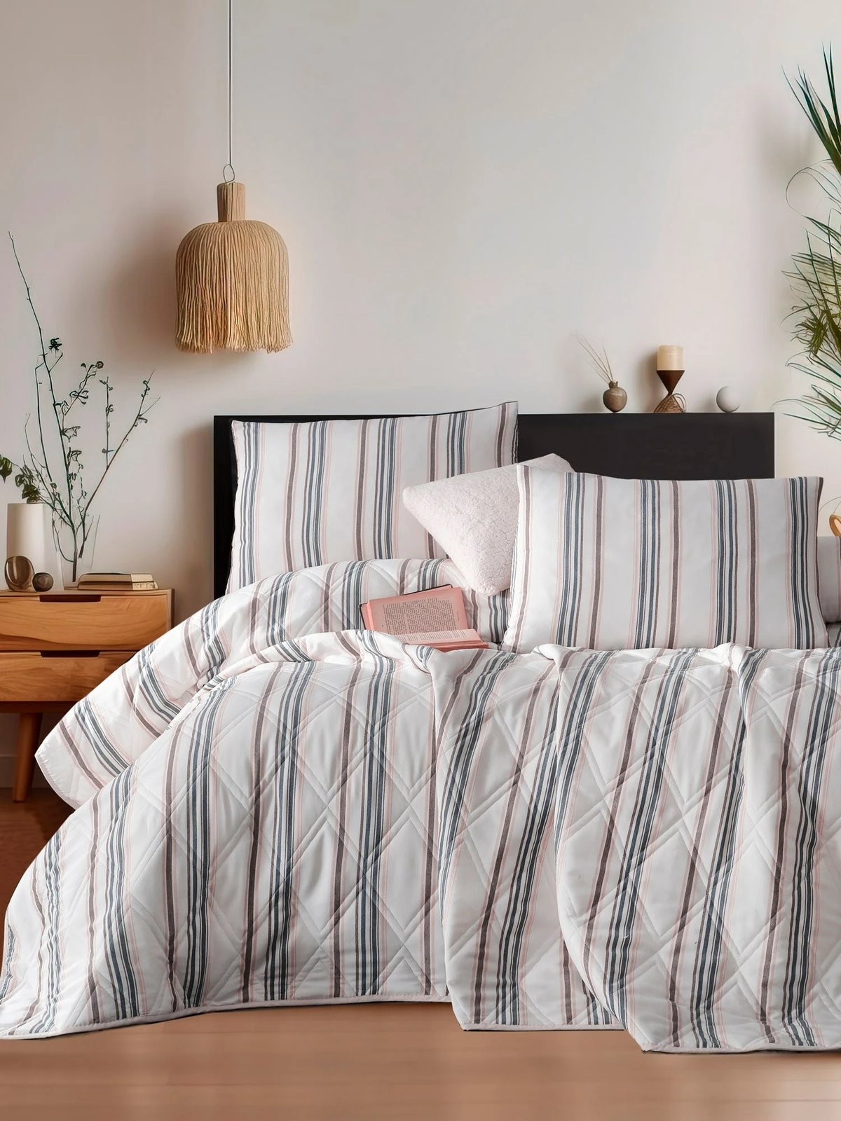 Set mbulesë krevati king, i qepur, krem, L'essentiel, Nairobi