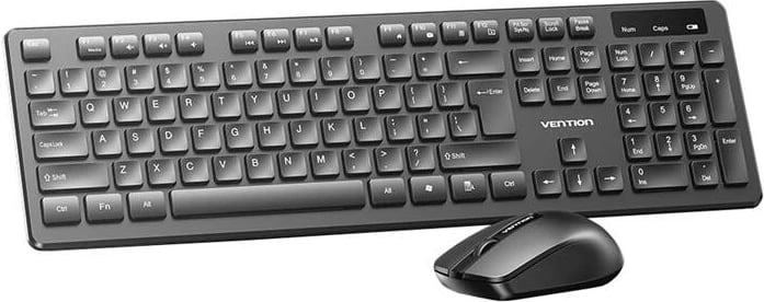Set tastierë dhe maus wireless Vention KTDB0-EN, i zi, me mauspad