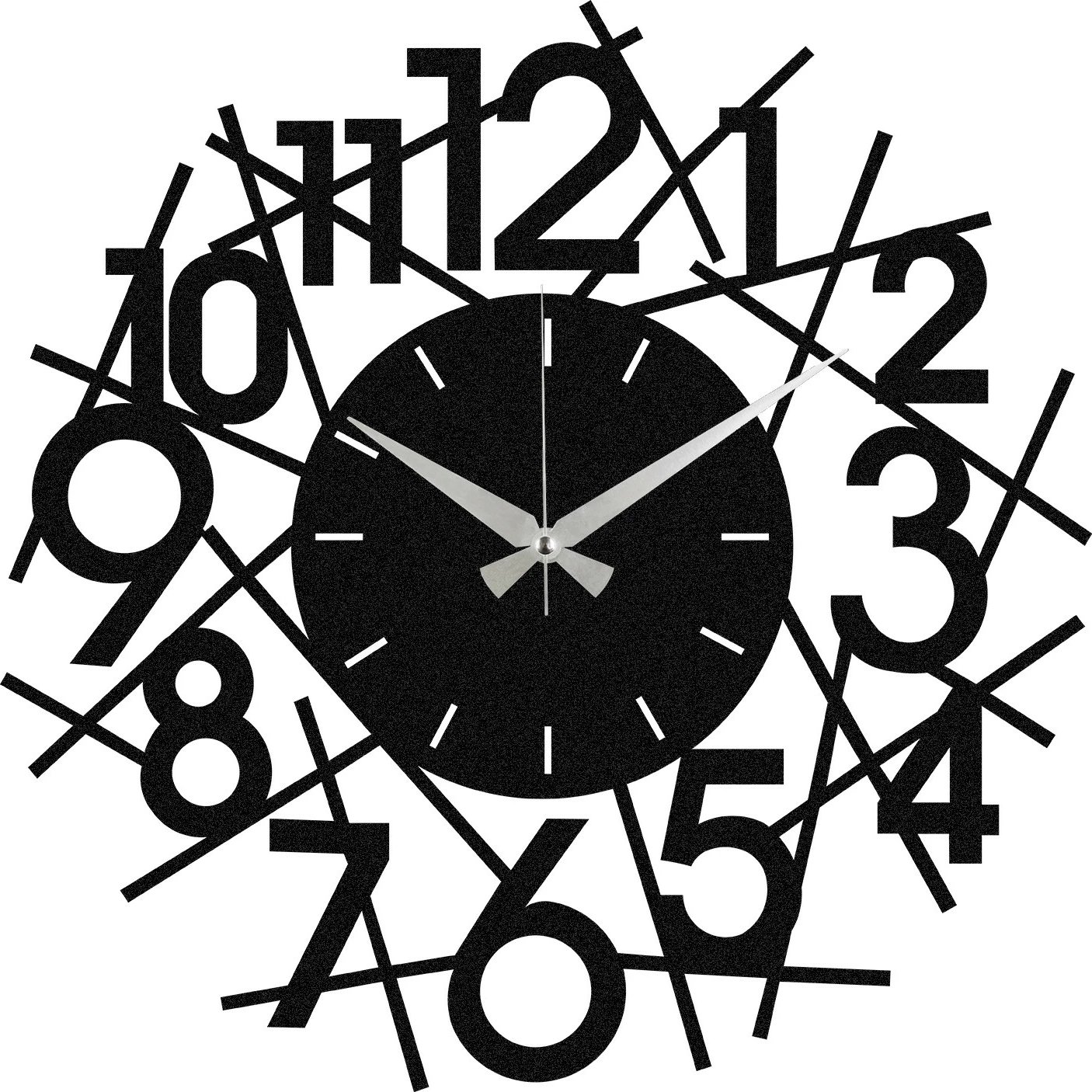 Orë muri dekorative prej metali, Wallity Rasputin, e zezë, 48x48cm