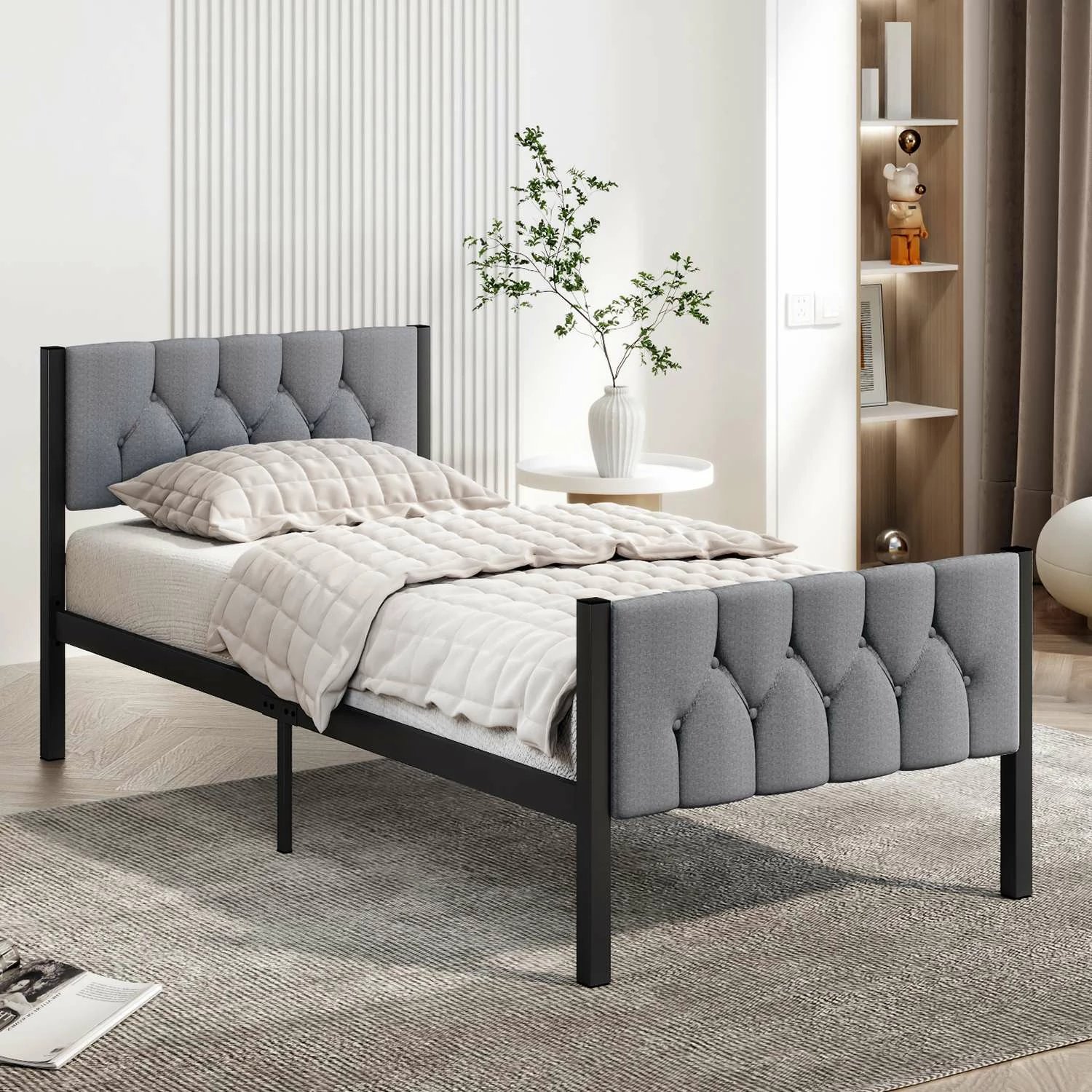 Krevat tek Skye Decor, stil, 100x200, ngjyrë gri
