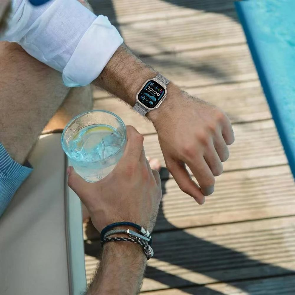 Rrip për smartwatch Tech-Protect Milano për Apple Watch 44/45/46/49mm, Argjend