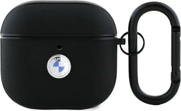 Mbështjellës BMW BMA4SSLBK për AirPods 4, lëkurë natyrale, logo argjendi, e zezë Mbështjellës BMW BMA4SSLBK për AirPods 4, lëkurë natyrale, logo argjendi, e zezë