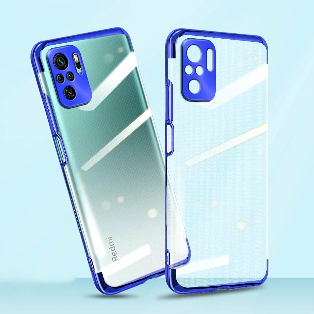 Mbështjellës Hurtel Clear Color 0.3mm për Xiaomi Redmi Note 10 5G / Poco M3 Pro, TPU, i tejdukshëm me kornizë të zezë