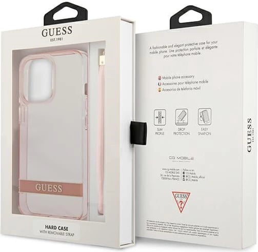 Mbështjellës Guess Translucent Strap për iPhone 13 Pro/13 6.1", Rozë Mbështjellës Guess Translucent Strap për iPhone 13 Pro/13 6.1", Rozë