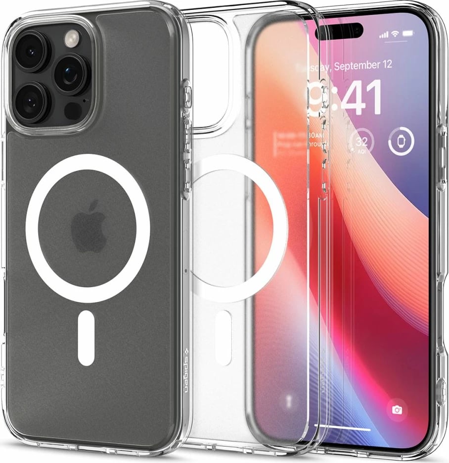 Mbështjellës Spigen Ultra Hybrid Mag me MagSafe për iPhone 16 Pro, Transparent