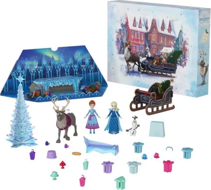 Kalendar adventi Disney Frozen Mattel HWX20, set lodrash, për vajza
