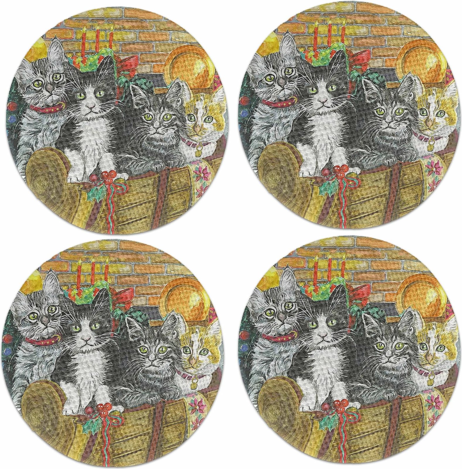 Nënshtrat tavoline Hermia Concept, shumëngjyrësh, set prej 4 copësh, 37cm