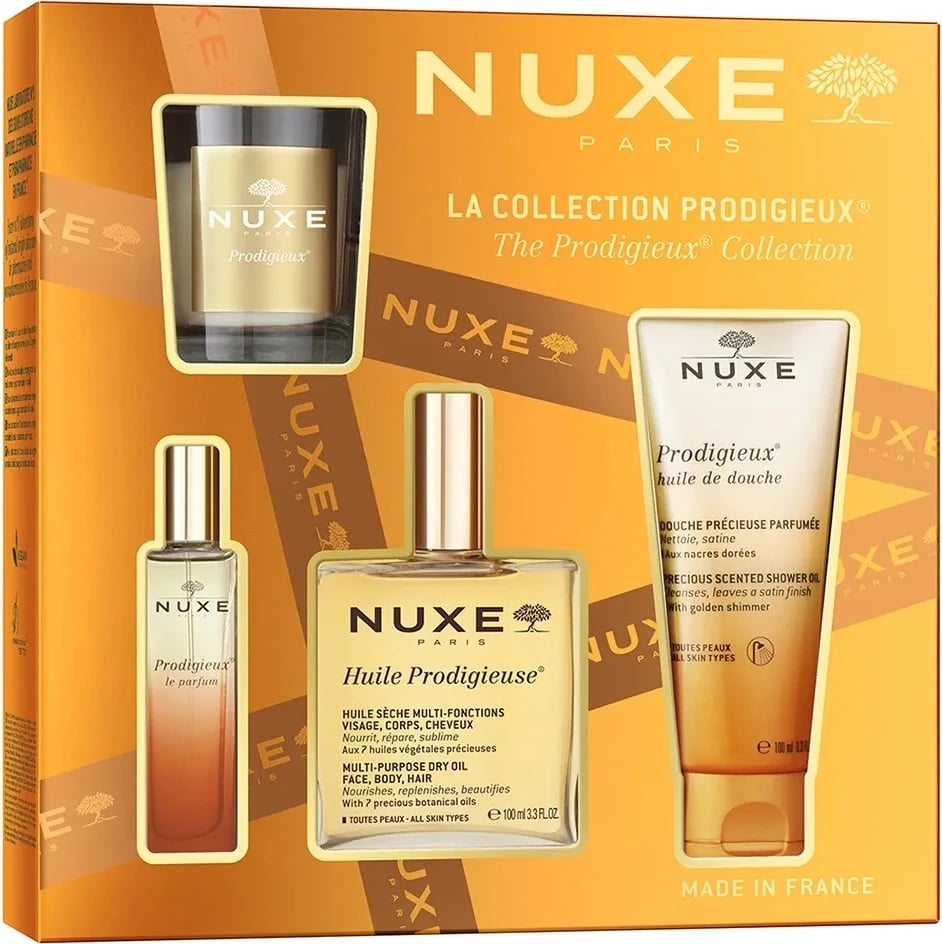 Set për kujdes trupor dhe Eau de Parfum për femra Nuxe Prodigieux Collection 100ml+15ml+100ml+60g