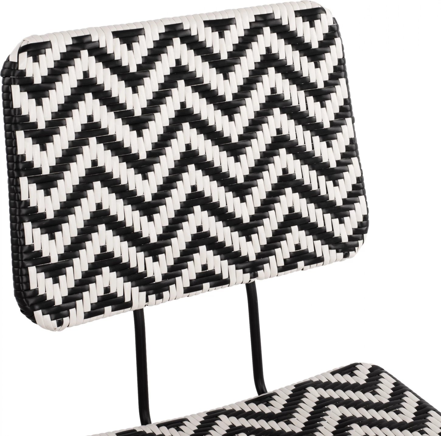 Karrige metalike Allegra FH5693 me thurje bardhë-zi 46x56x88 cm