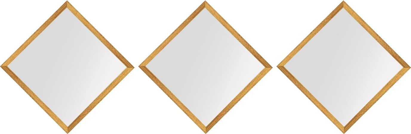 Set pasqyrash dekorative (3 copë), Wallity, SETAYNA_050, ngjyrë ari dhe argjendi