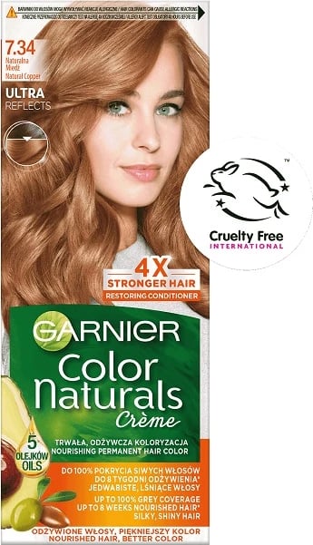 Ngjyrë për flokë për femra Garnier Color Naturals Creme 7.34 Bakër Natyral, 1 copë
