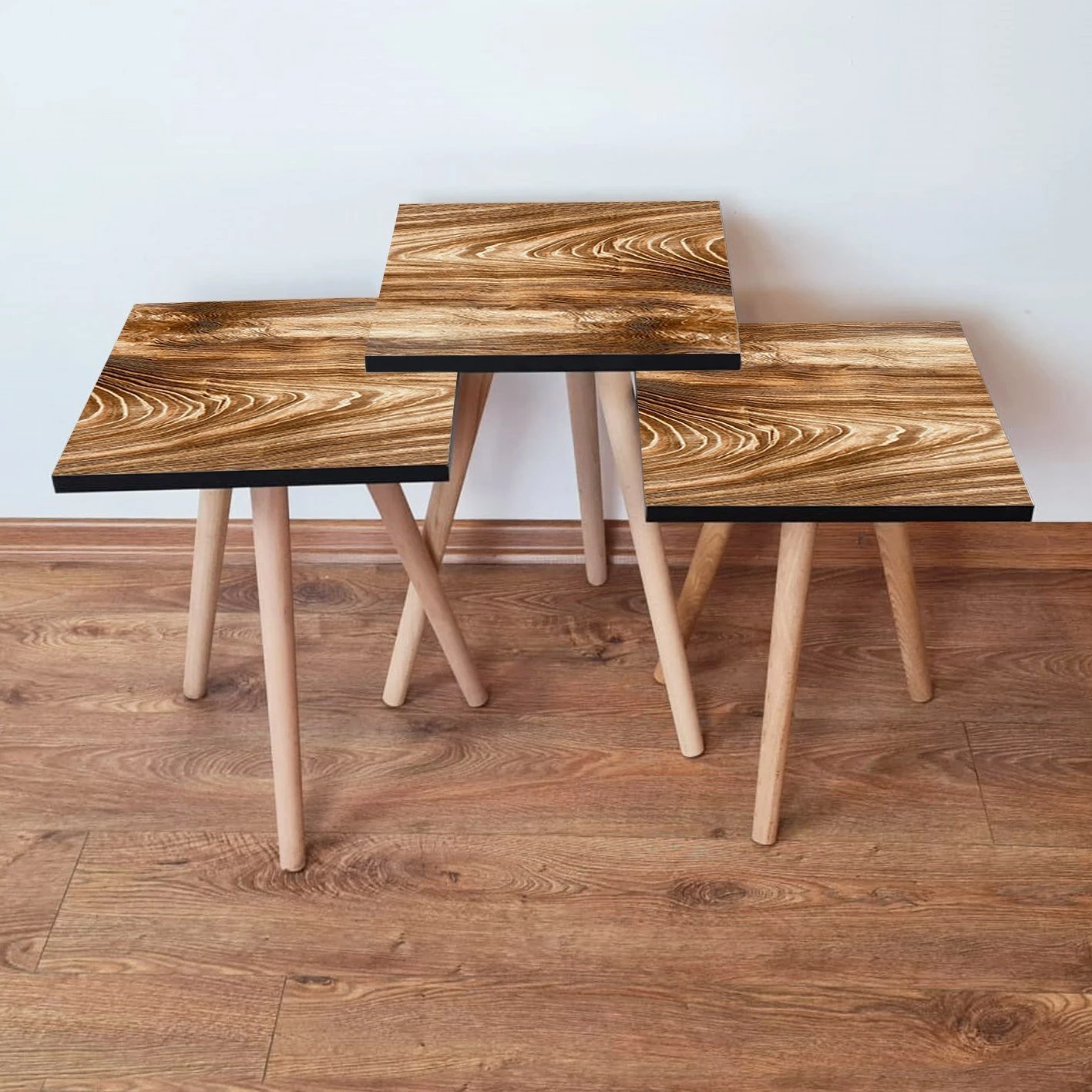 Set tavolina të vendosshme (3 copë), ngjyrë kafe, Skye Decor, 3Shp346