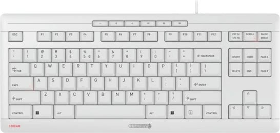 Tastierë Cherry STREAM TKL, Wired, USB, Scissor key switch, QWERTY, Bardhë