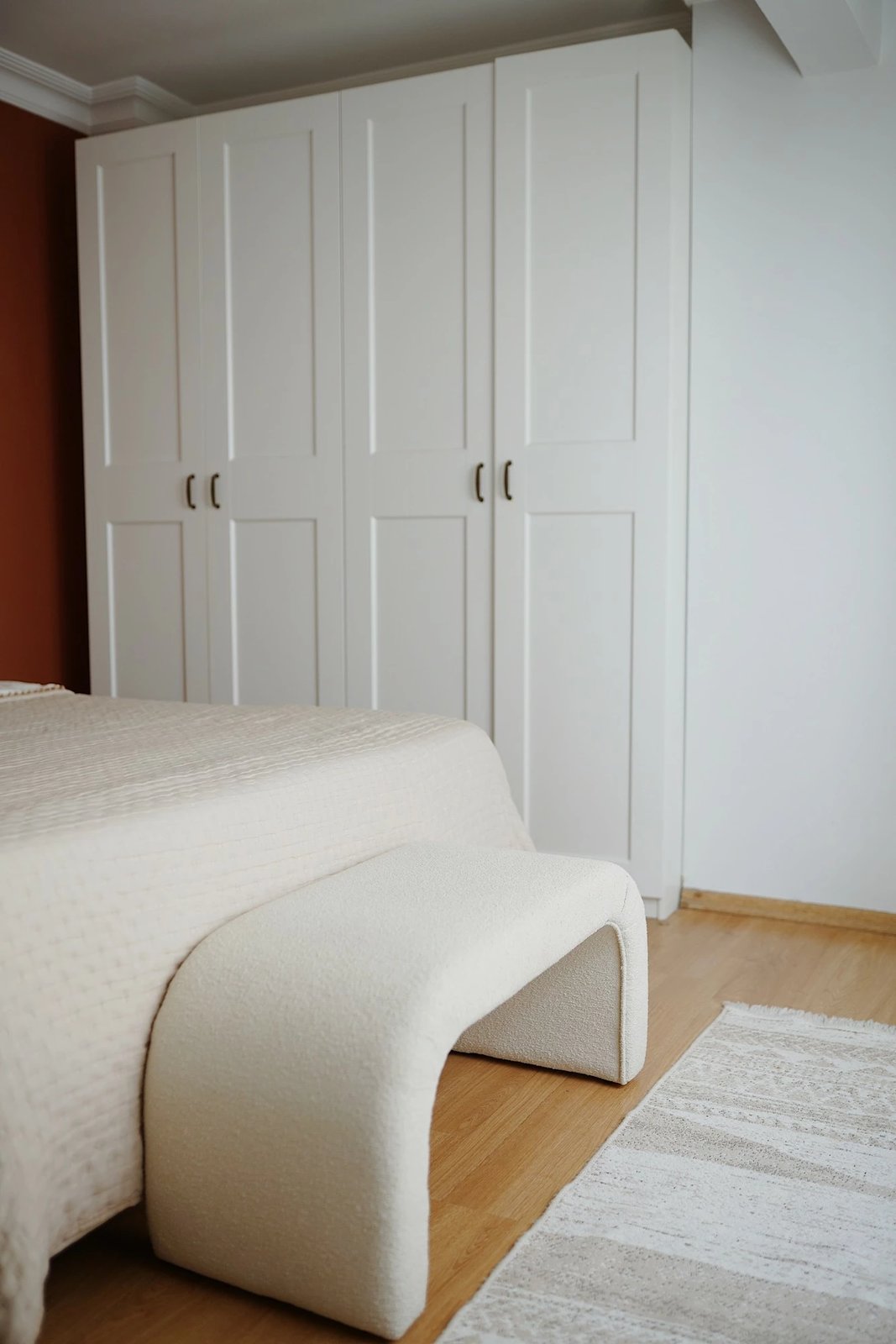 Pouf Atelier del Sofa, Nu Bench, ngjyrë e bardhë