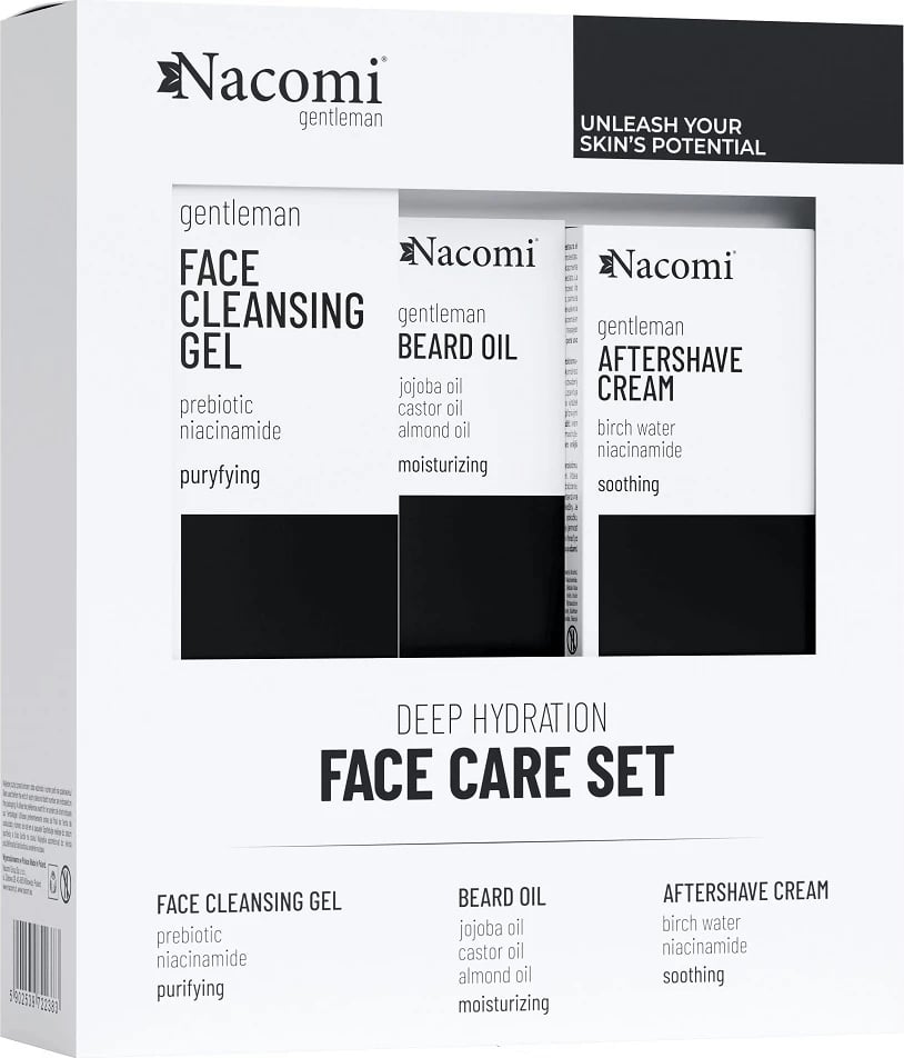 Set për fytyrë dhe mjekër për meshkuj Nacomi Gentleman, 3 produkte