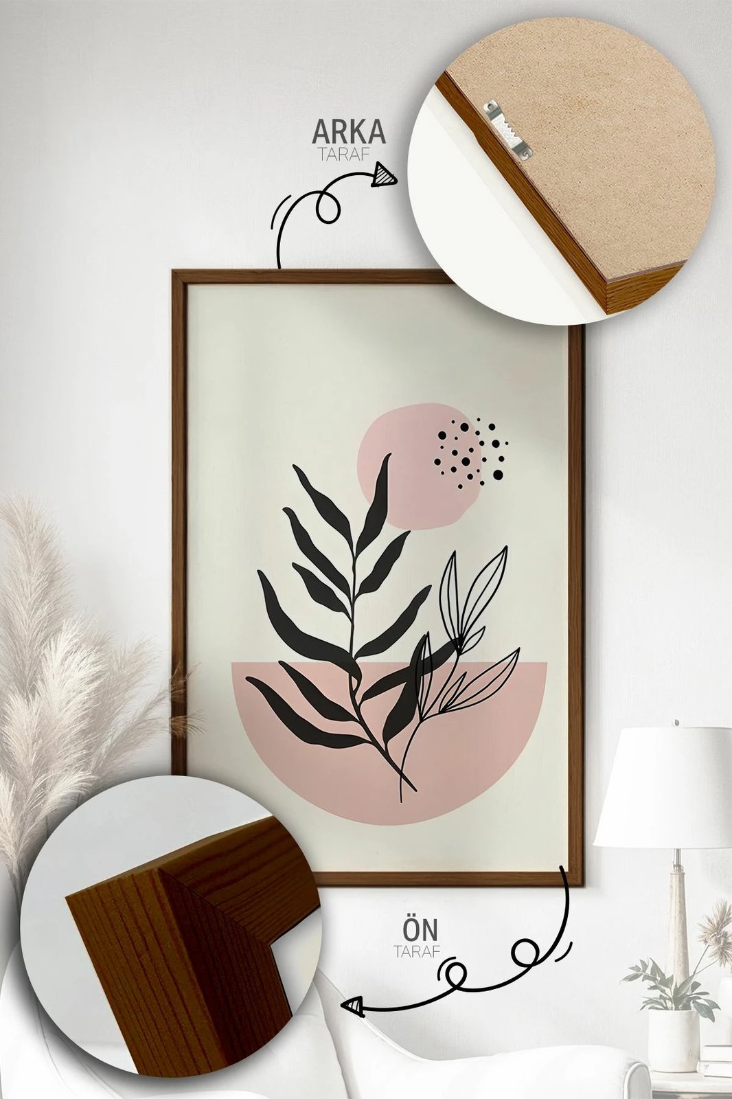 Pikturë dekorative me kornizë (3 copë), Wallity, Artvmodel2-Kahve