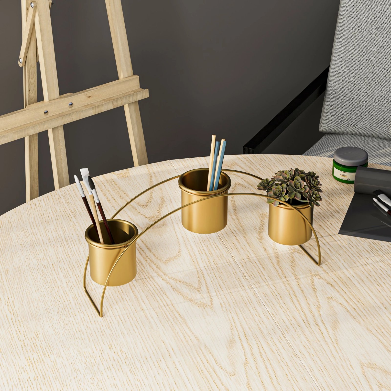 Aksesor dekorativ metalik, ngjyrë ari, Aberto Design, GED-012