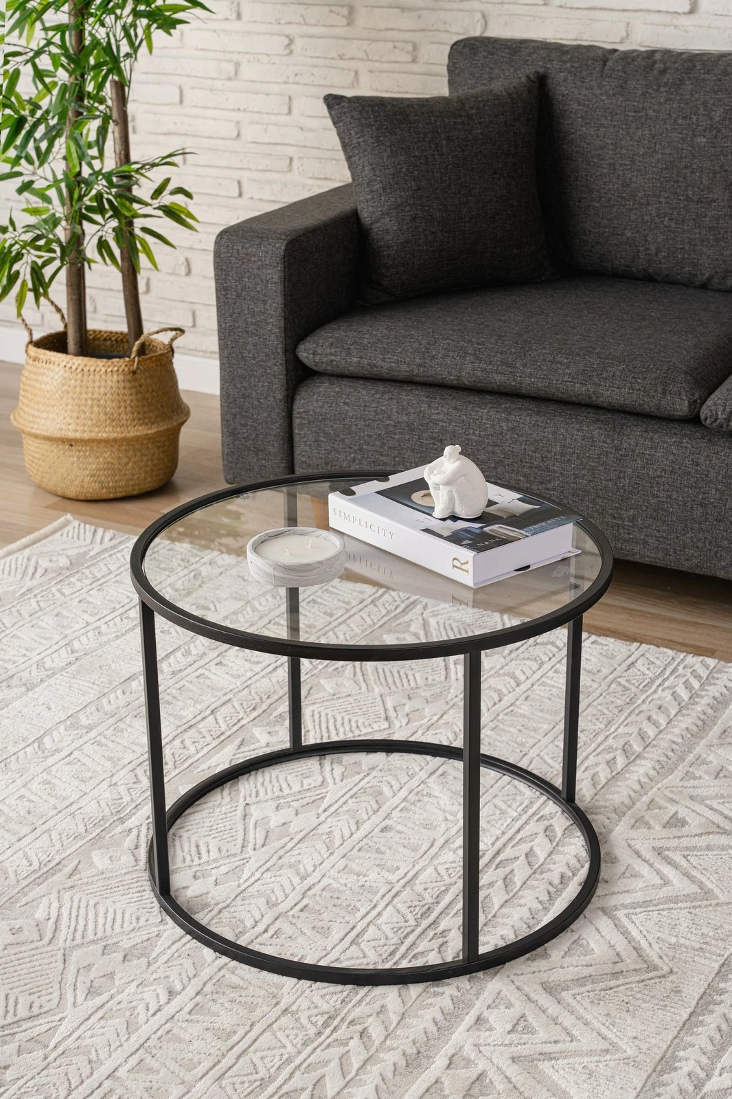 Tavolinë kafeje Hanah Home, Berlin, e zezë, 60cm