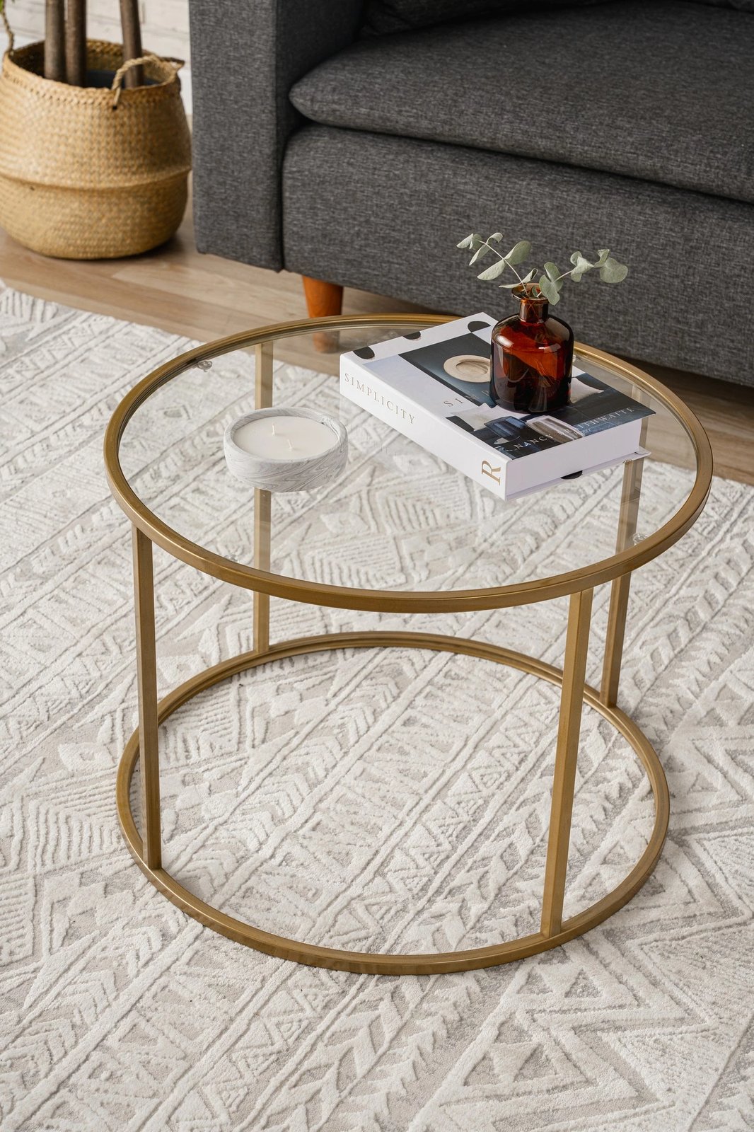 Tavolinë kafeje Hanah Home, Berlin, ngjyrë ari, 60cm