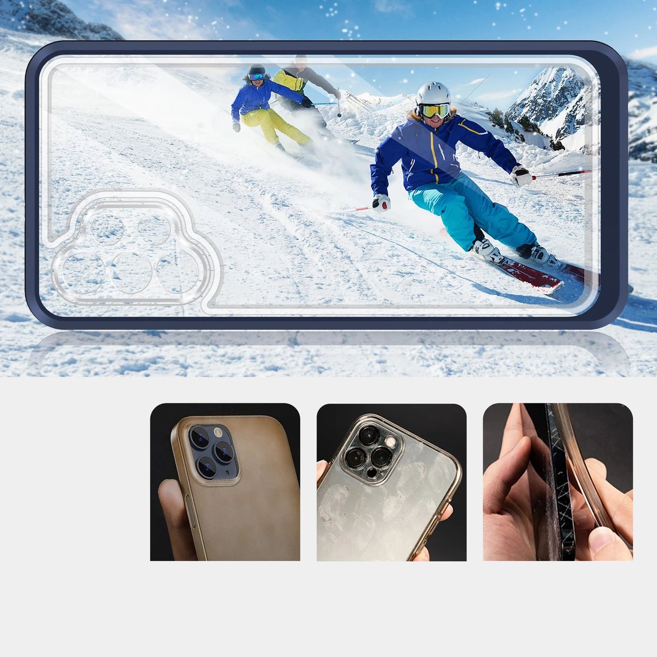 Mbështjellës Hurtel Hybrid Armor Clear 3 in 1 për Samsung Galaxy A72, Transparent/Blue