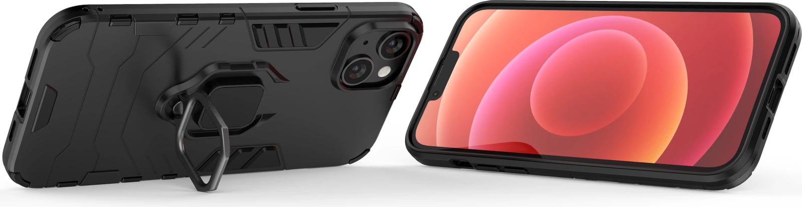 Mbështjellës Hurtel Ring Armor për iPhone 14 Plus, me unazë, i zi