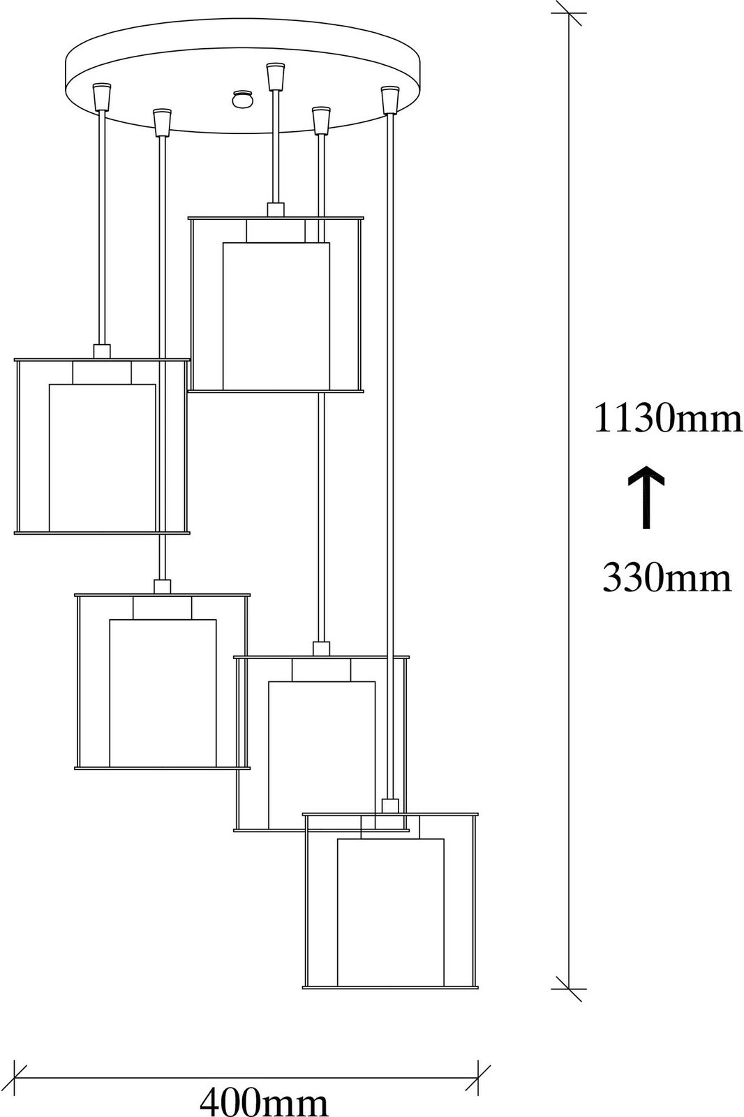 Llambë varëse Swank, e zezë, Opviq, 702-5S2