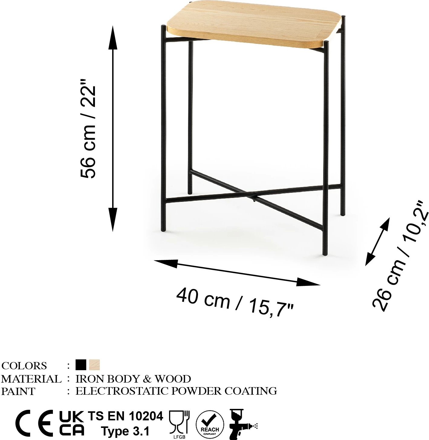 Tavolinë kafeje Hanah Home, SHB-003, ngjyrë e zezë dhe natyrale