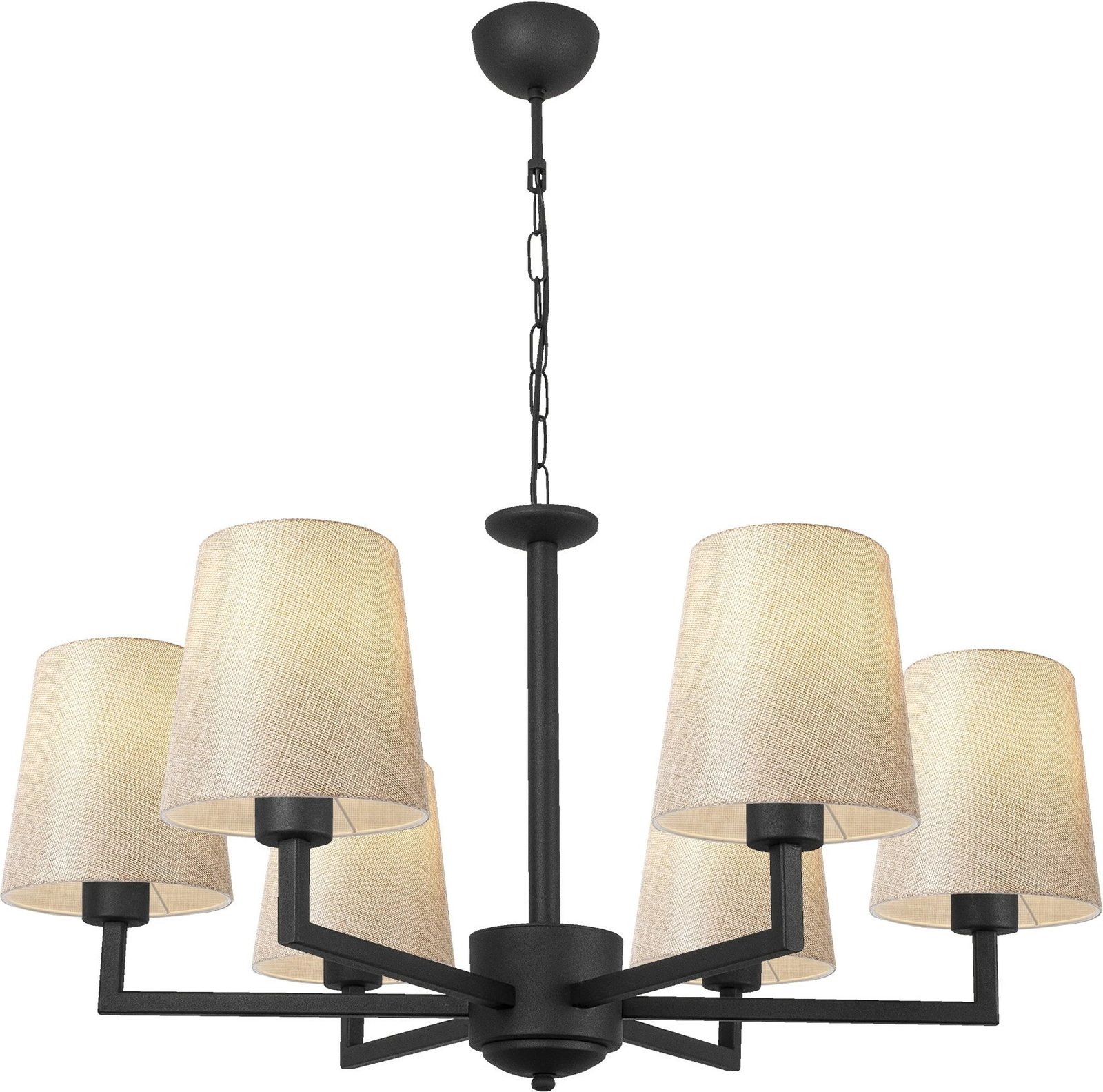 Llambadar Opviq, Profil - 4644, ngjyrë e zezë dhe krem, trup metalik, kapak stofi, 80x80cm