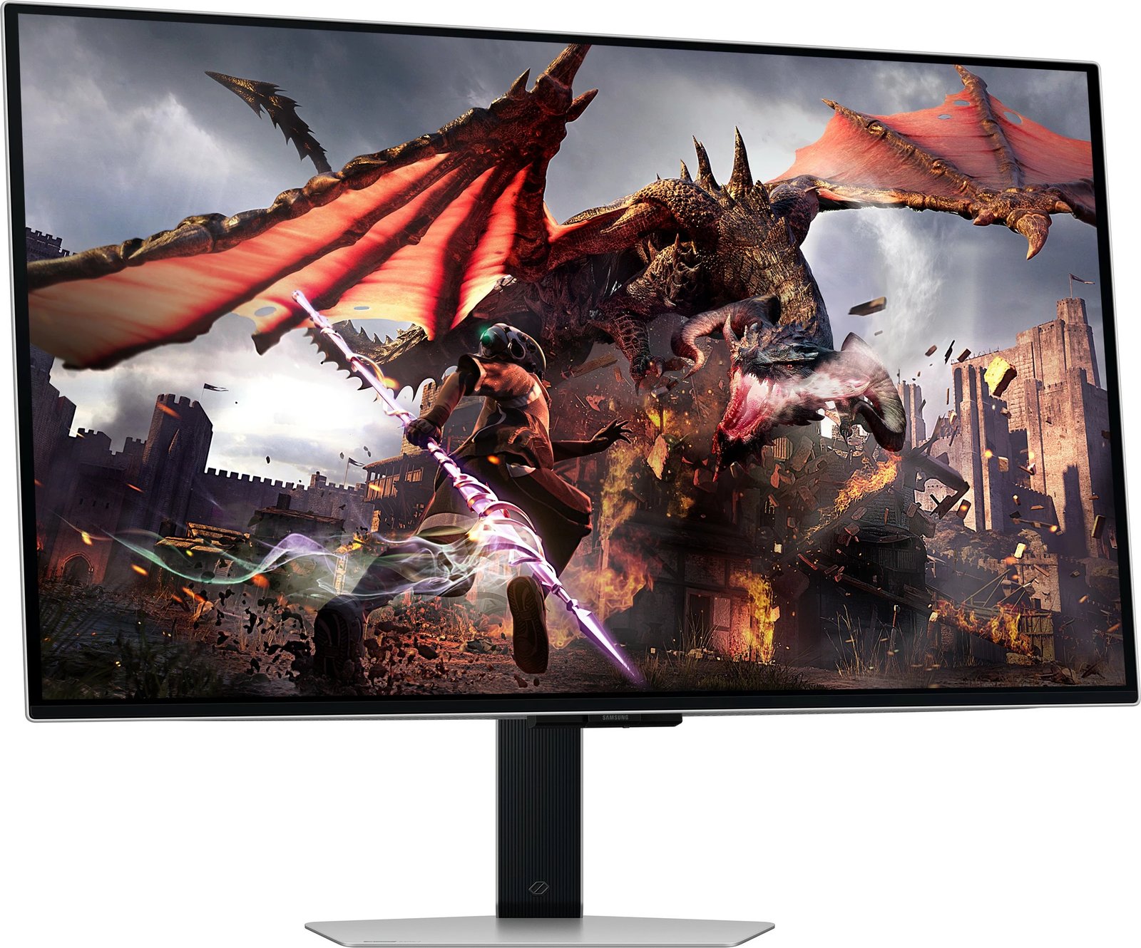 Monitor Samsung G80SD, 32", 4K Ultra HD, OLED, Silver