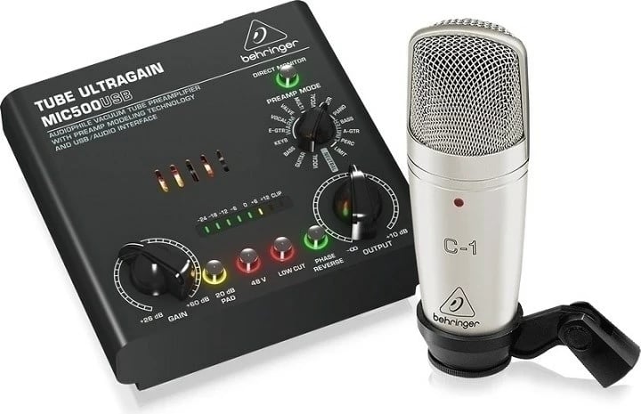 Kit për regjistrim Behringer Voice Studio, mikrofon studio, XLR-3 Kit për regjistrim Behringer Voice Studio, mikrofon studio, XLR-3