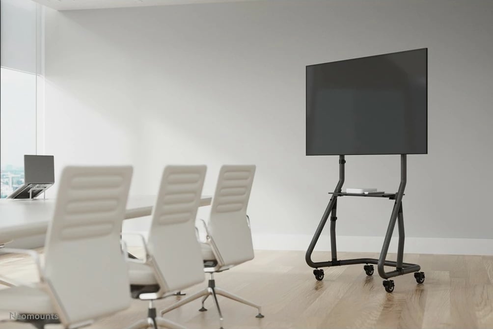 Karrocë TV Neomounts NS-M3800BLACK, për ekrane 60-100 inç, rregullim lartësie, ngjyrë e zezë