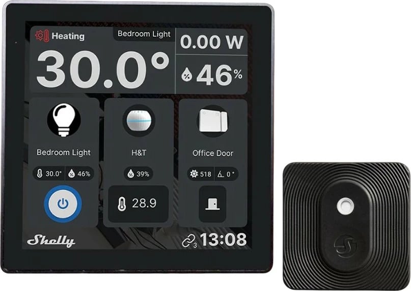 Aksesor i mençur Shelly Wall Display + BLU H&T, 8GB, Wi-Fi, Bluetooth, zi Aksesor i mençur Shelly Wall Display + BLU H&T, 8GB, Wi-Fi, Bluetooth, zi