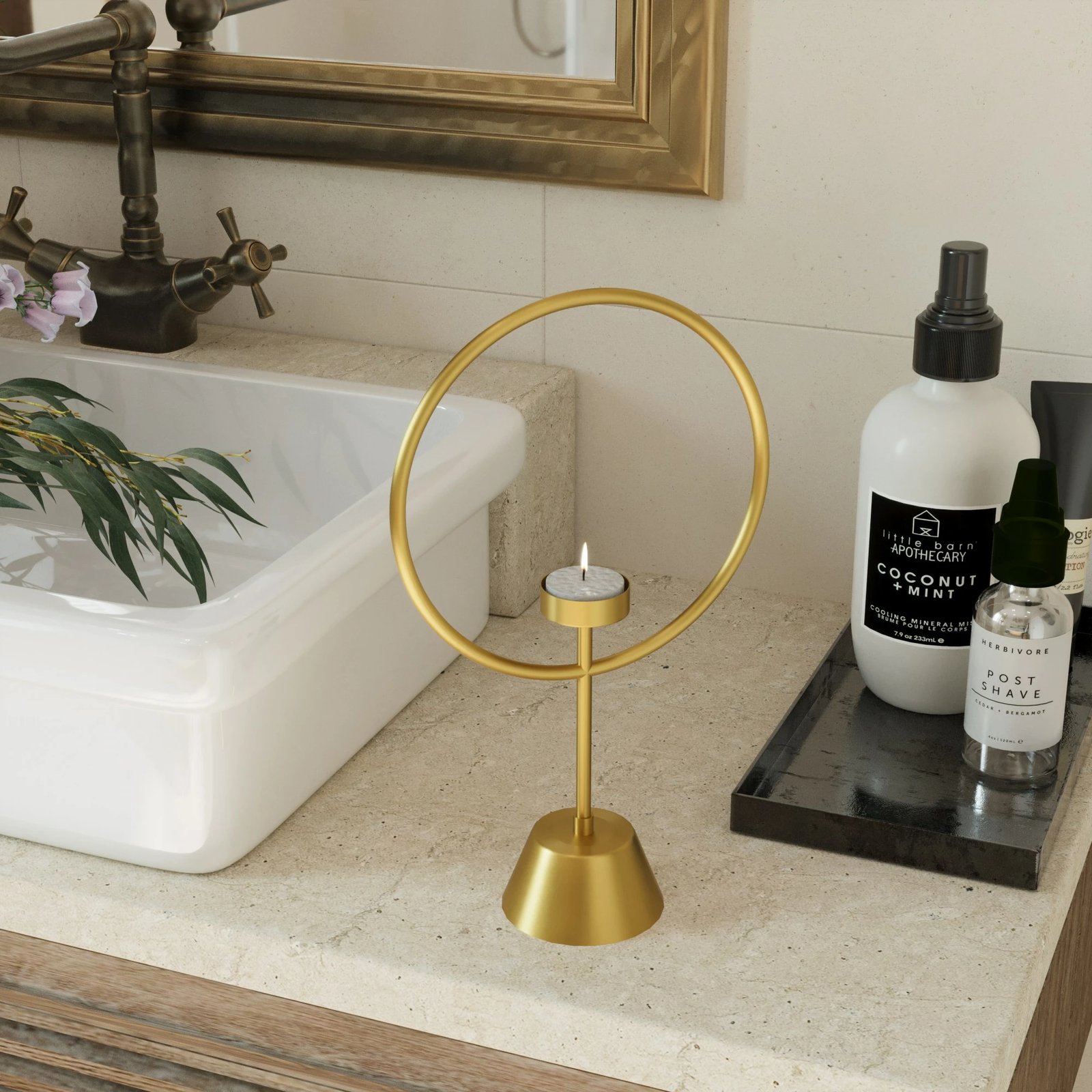 Aksesor dekorativ metalik, ngjyrë ari, Aberto Design, Caıros-B